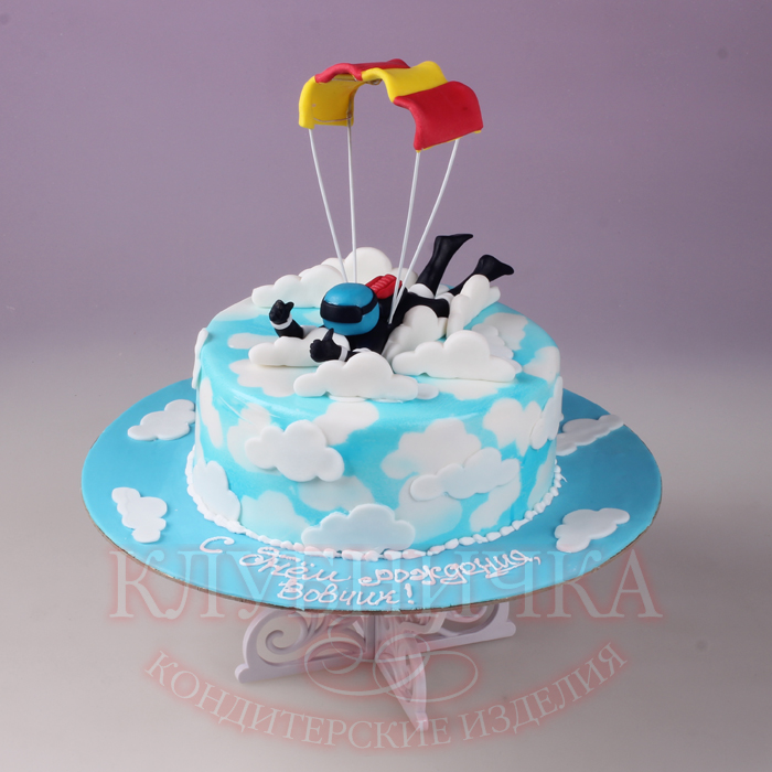 Детский торт "Парашютисту" 1800руб/кг + 1700 фигурки